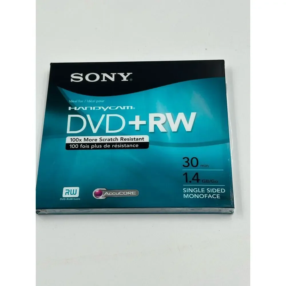 Lot of 2 Sony DVD+RW single sided monoface for HANDYCAM